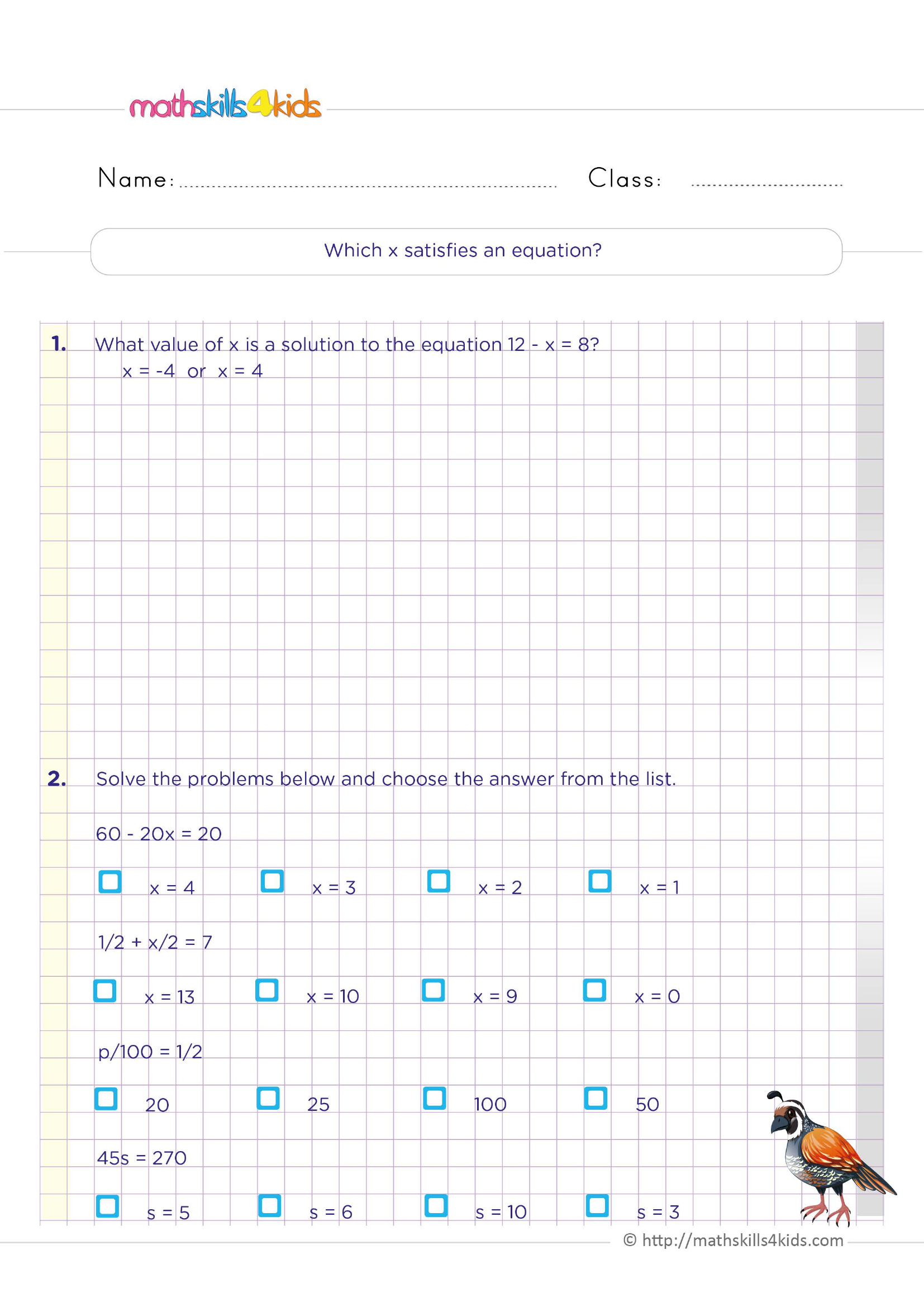 which-x-satisfies-an-equation-worksheet-zone