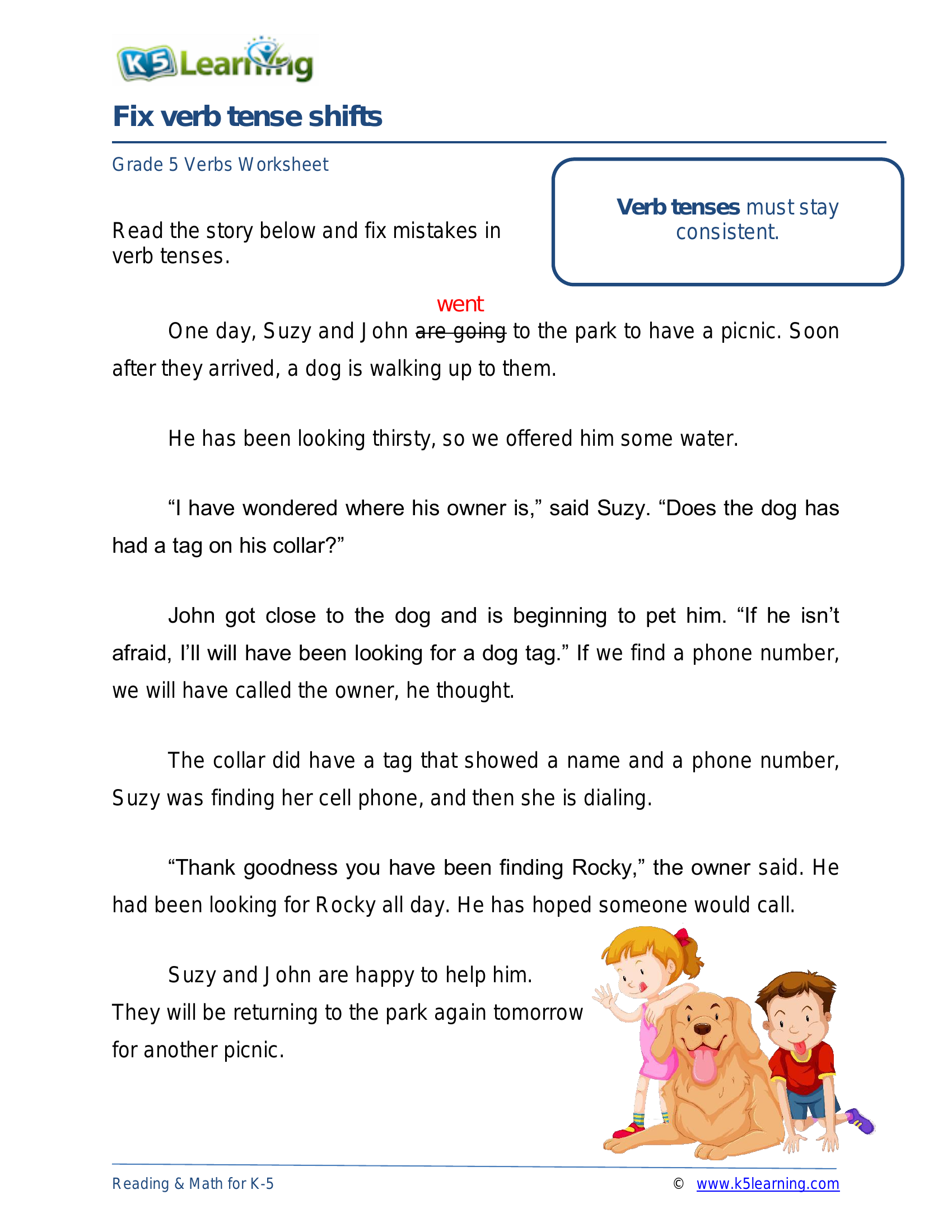 fix-verb-tense-shifts-2-worksheet-zone