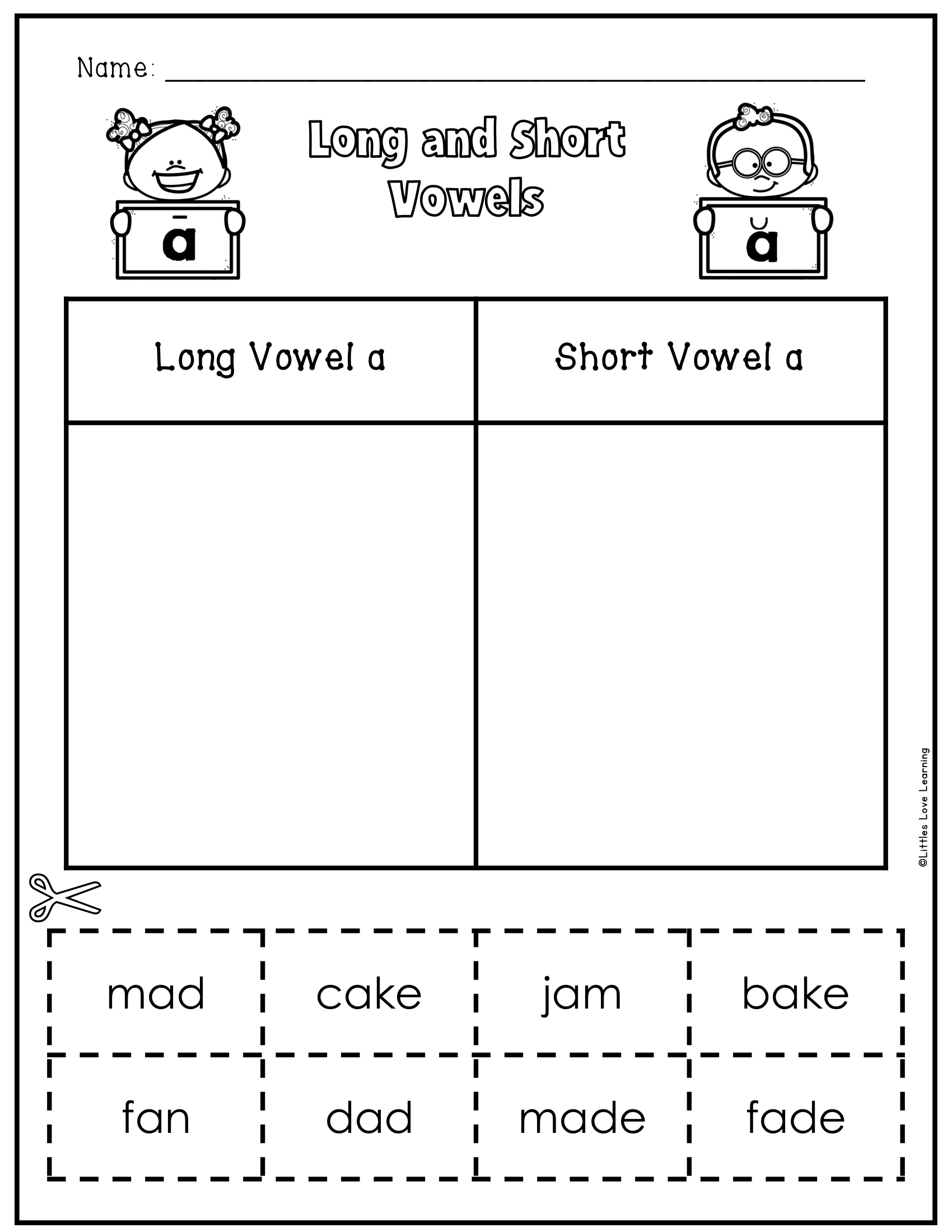 long-vowel-a-and-short-vowel-a-worksheet-zone