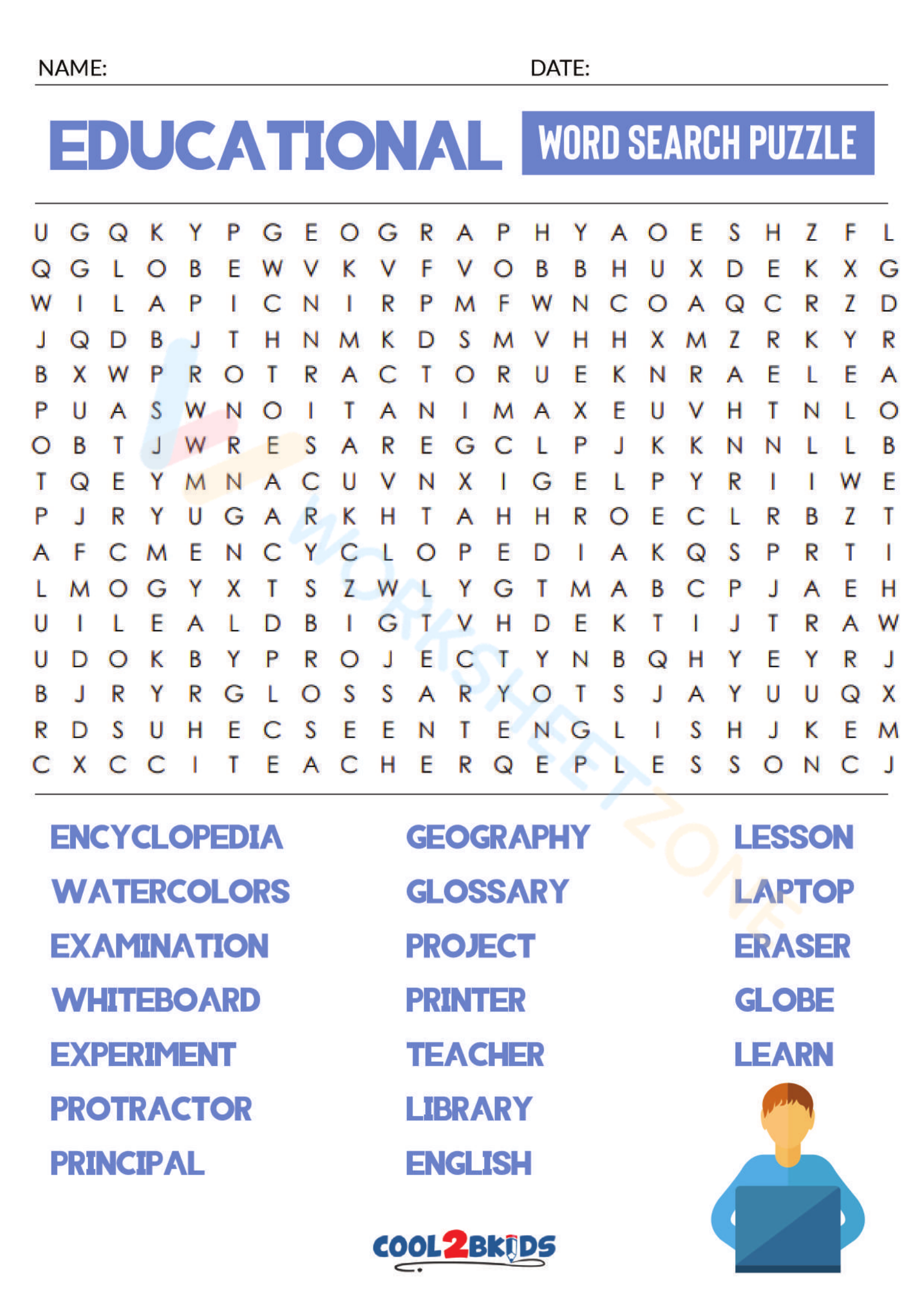 Free Printable Word Search For High School Students