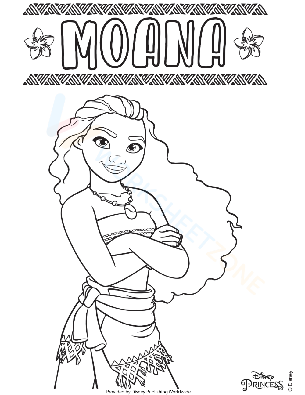 Princess Moana | Worksheet Zone