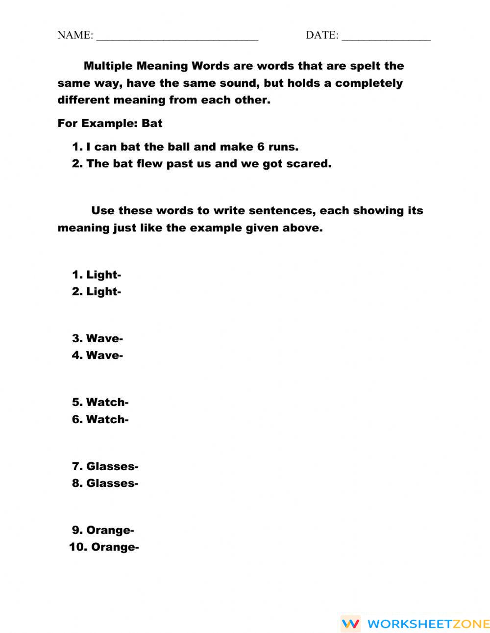 multiple-meaning-words-worksheet-zone