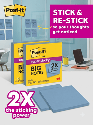 Post-it Super Sticky Big Notes, 6 in. x 6 in