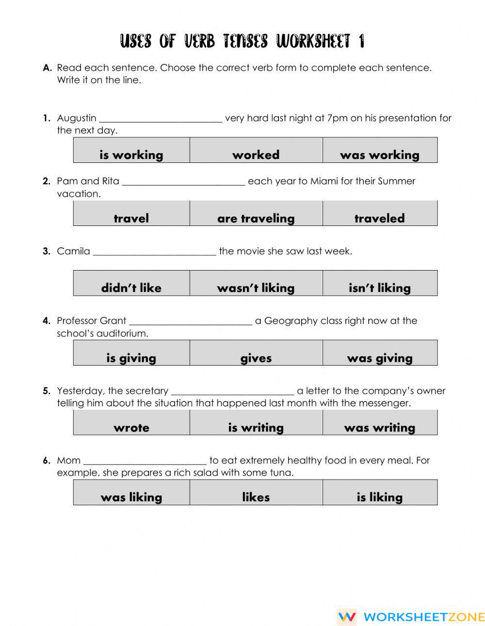 uses-of-verb-tenses-worksheet-1-worksheet-zone