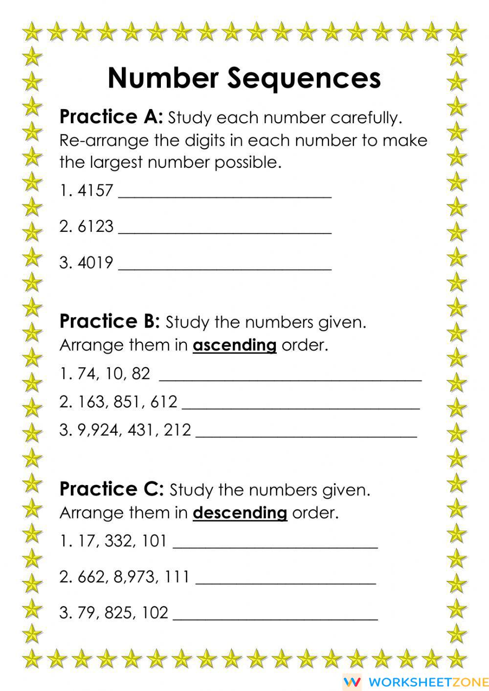 Ascending And Descending Order Worksheet Zone 7099