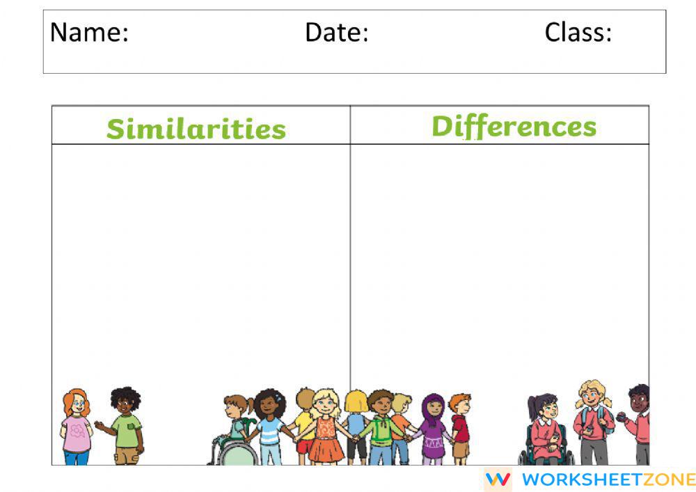 Blank T Chart | Worksheet Zone
