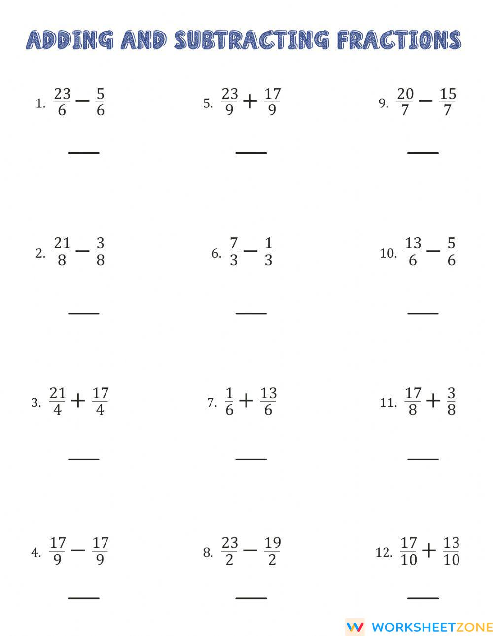 operations-with-fractions-worksheet-zone
