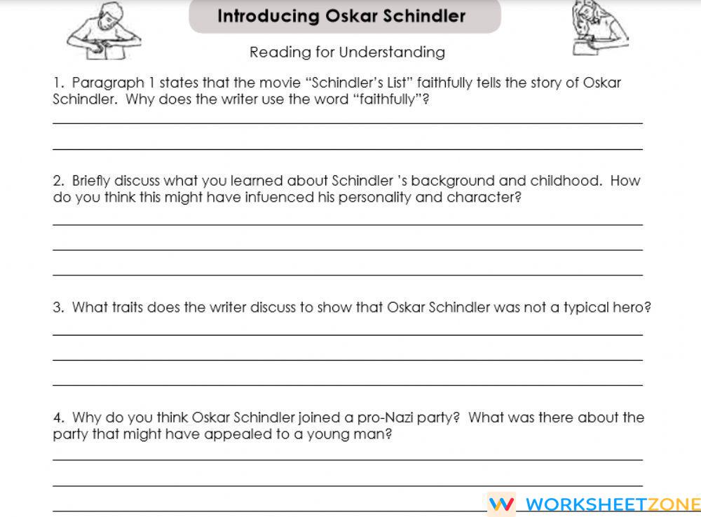 Schindler PDF Worksheet Zone