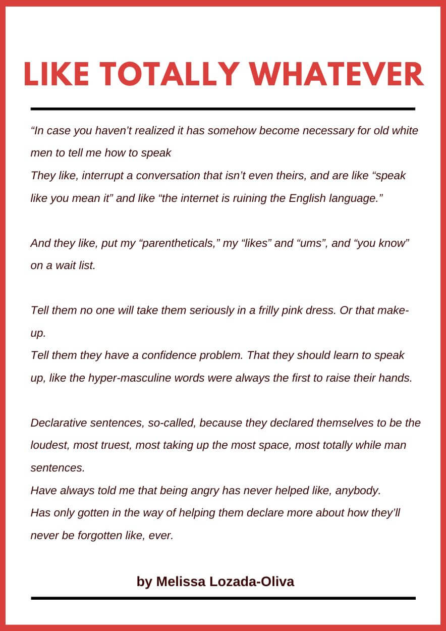 Like Totally Whatever by Melissa Lozada-Oliva