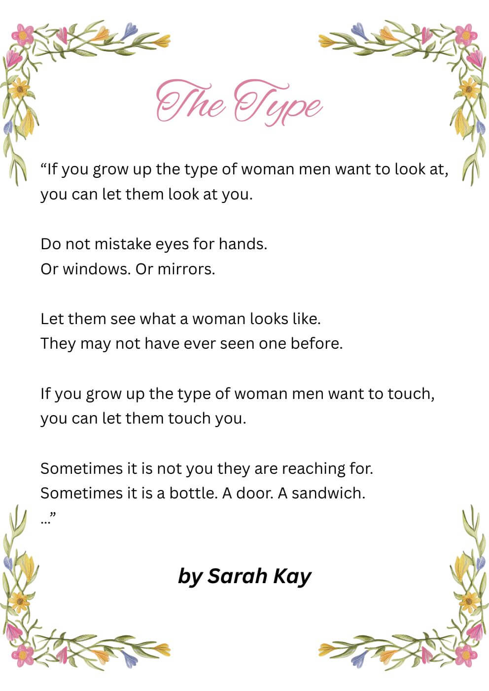 The Type by Sarah Kay