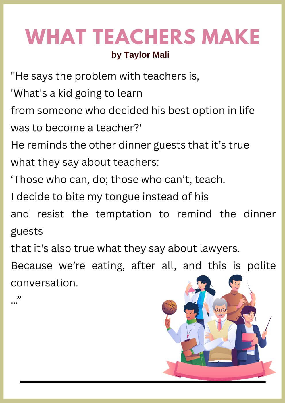 What Teachers Make by Taylor Mali