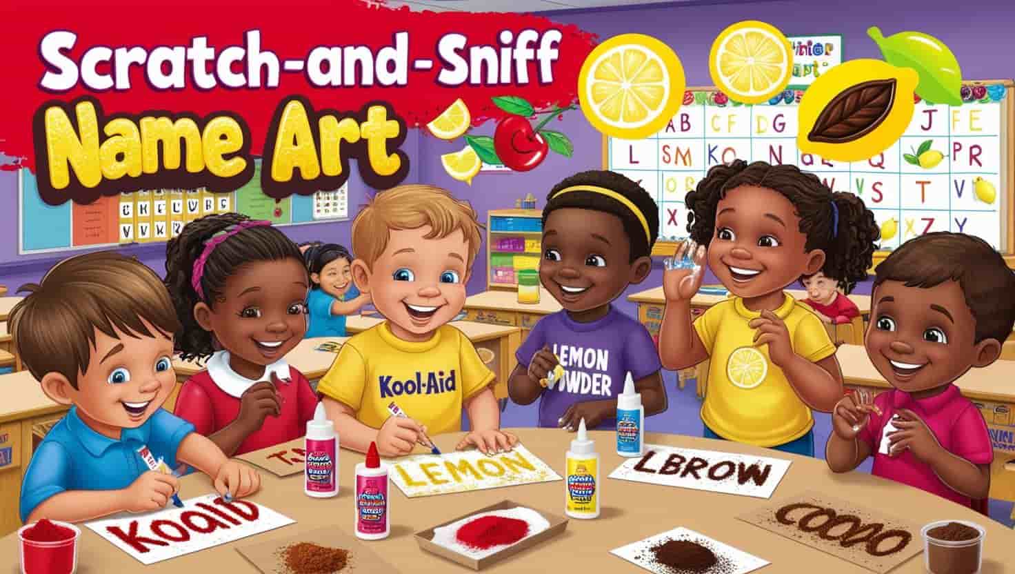 Scratch-and-sniff name art