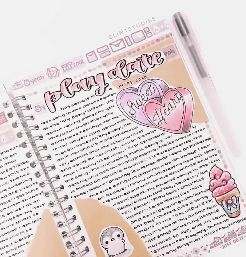 Aesthetic handwriting