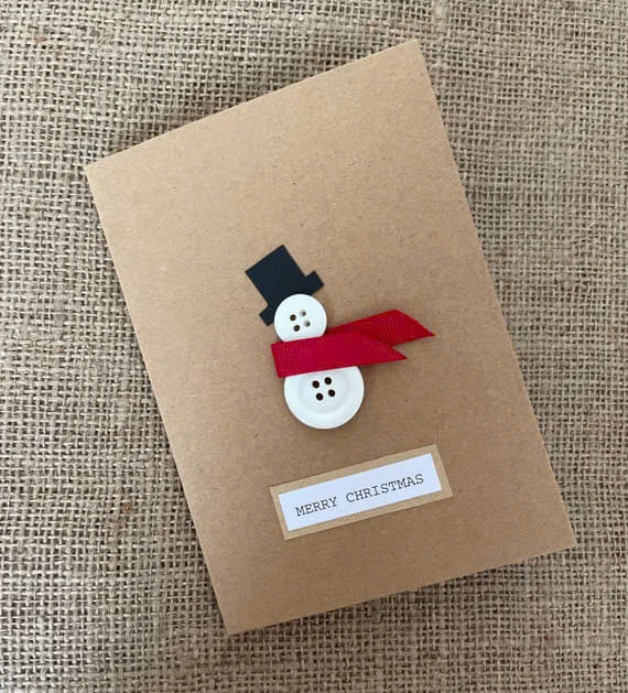 Button snowman cards