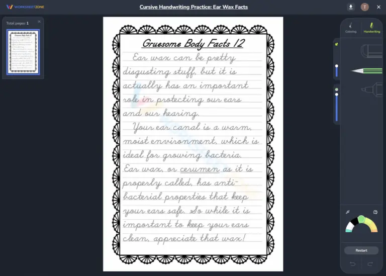 Digital cursive practice tools