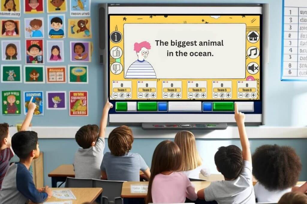 Jeopardy game in the classroom