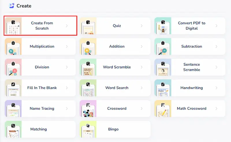 Worksheet Maker List