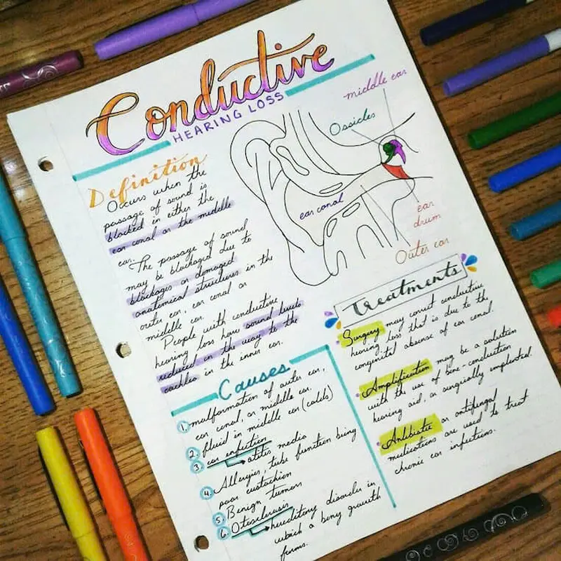 Conductive hearing loss note taking
