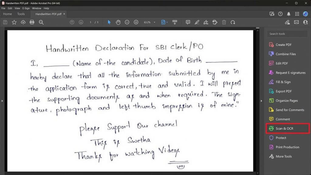 Converting handwritten notes