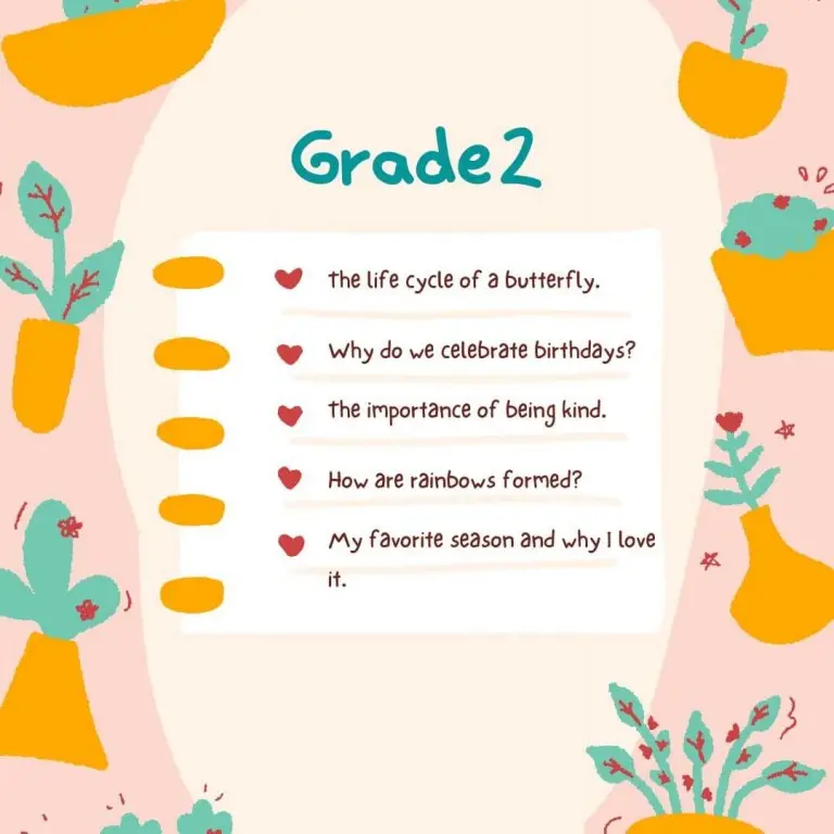 Grade 2 essay topics