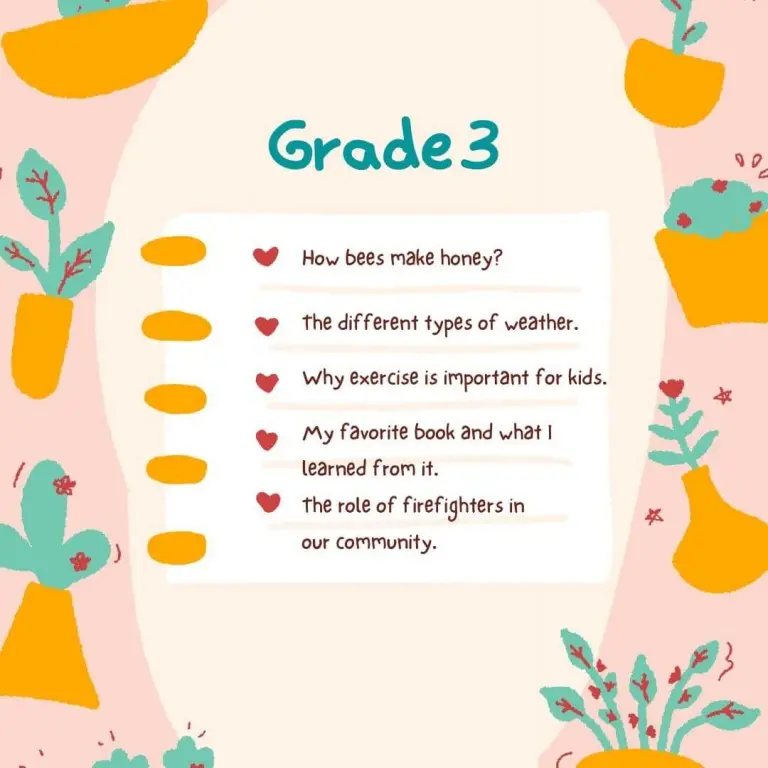 Grade 3 essay topics