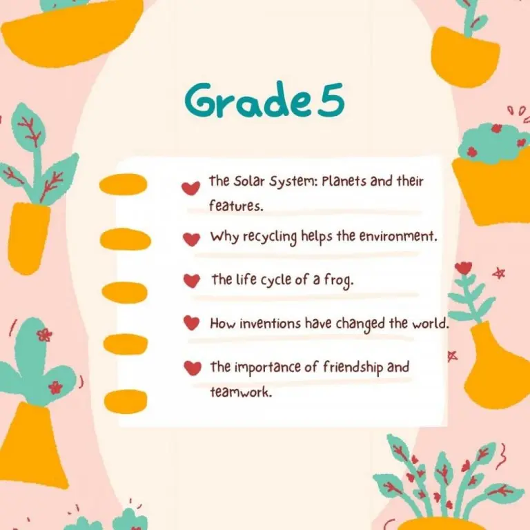 Grade 5 essay topics