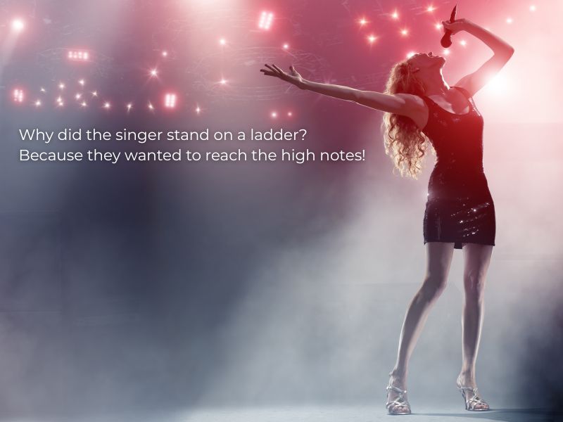 Why did the singer stand on a ladder?