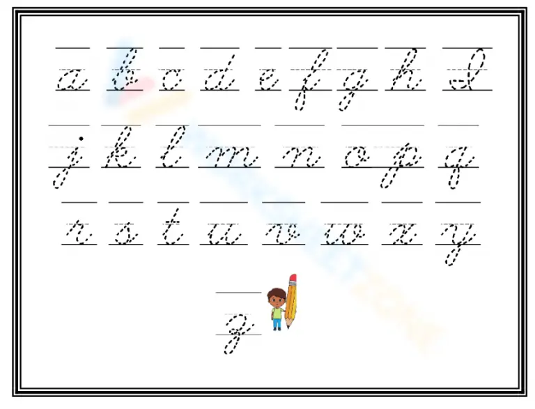 Lowercase letters in cursive