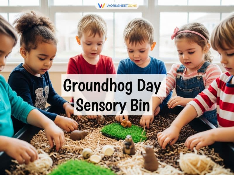 Groundhog day sensory bin