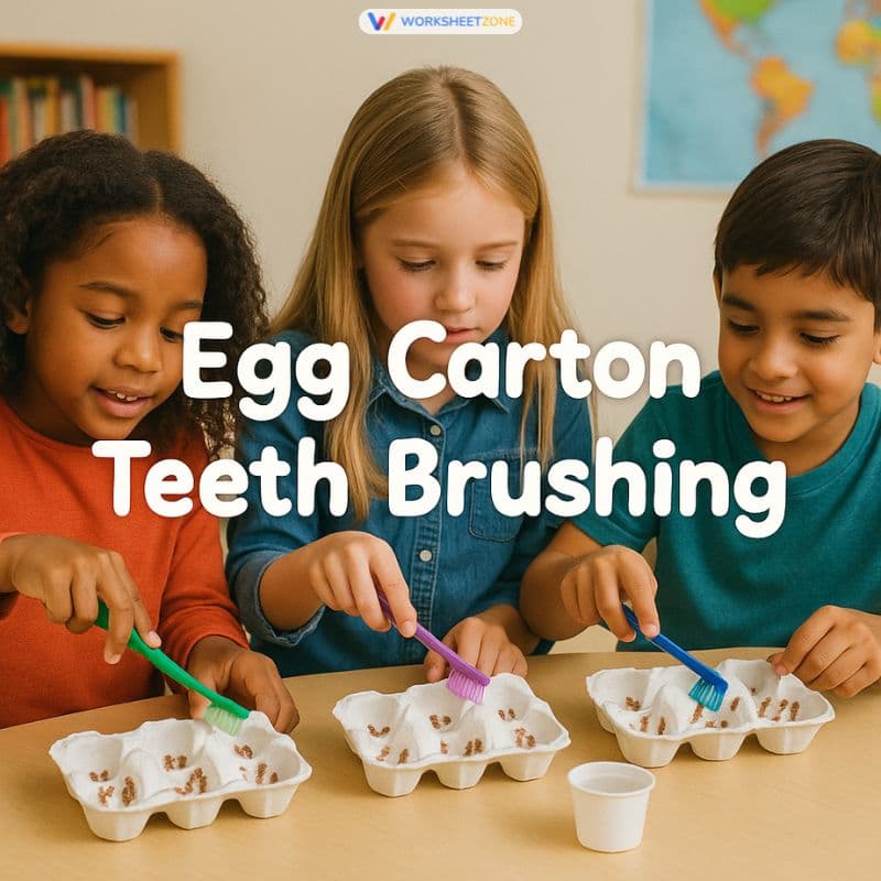Egg carton teeth brushing