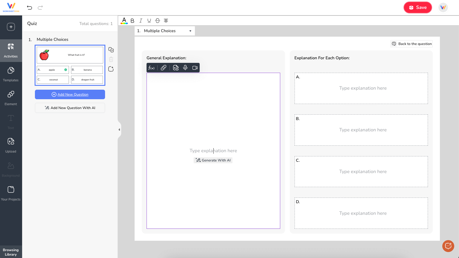 Add explanation for the question (optional)