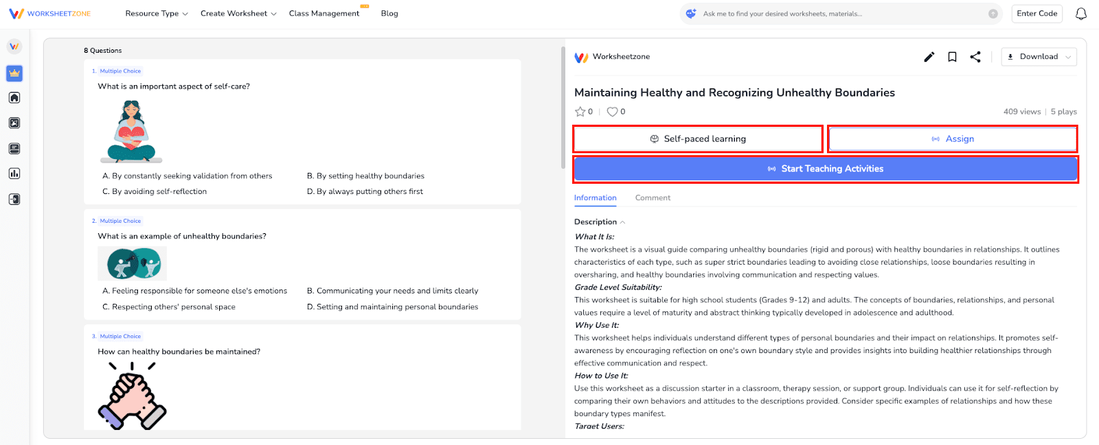 Assign, host, or print your multiple choice quiz