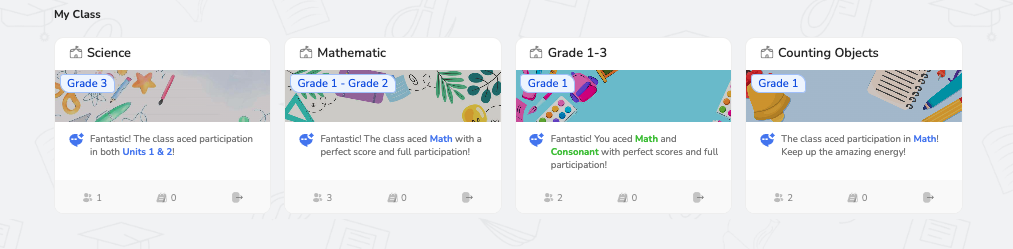 Class tiles with AI comments