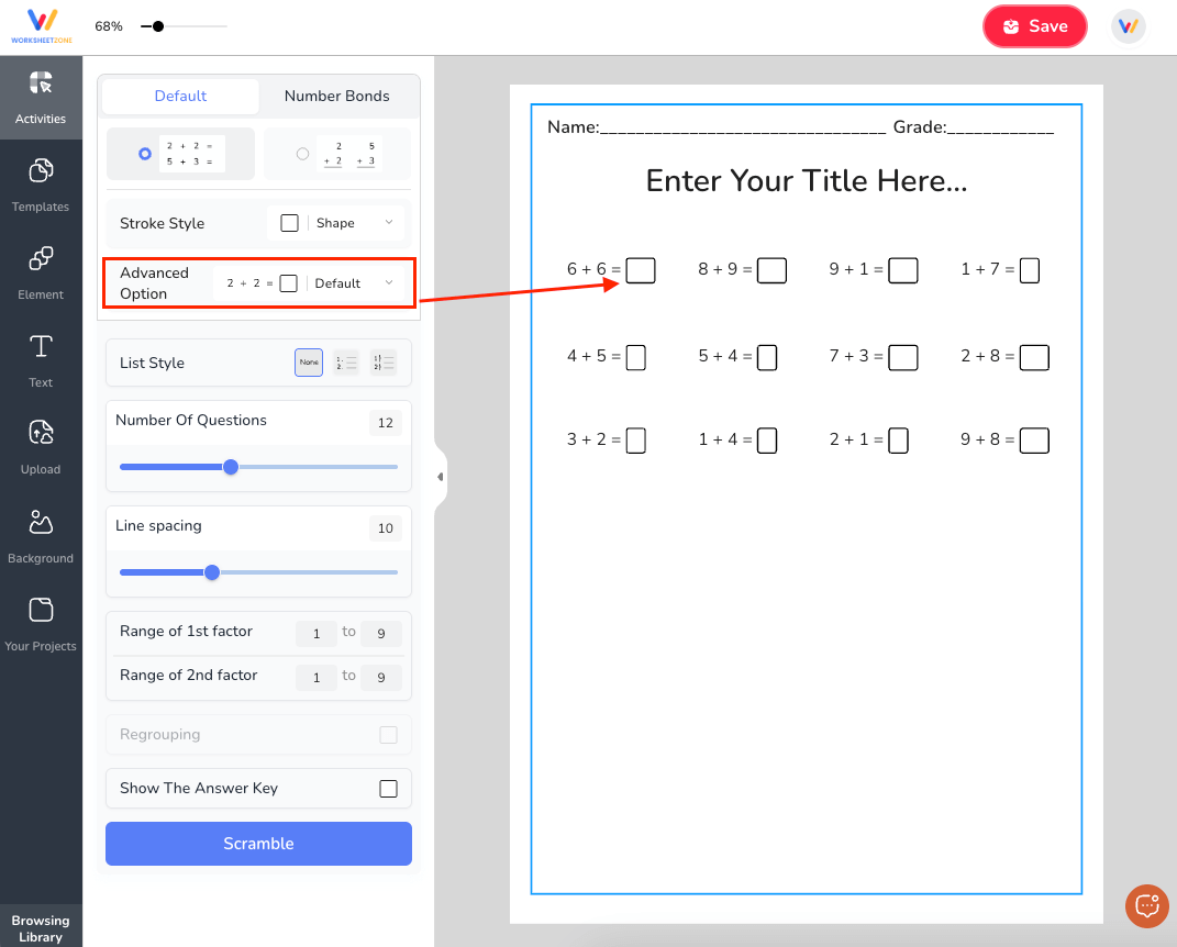 Default problem mode