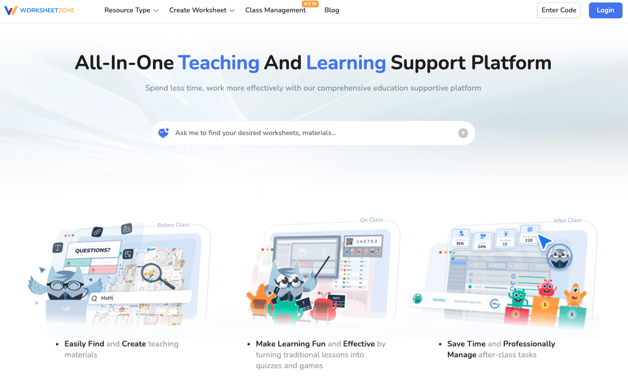 Log in to Worksheetzone