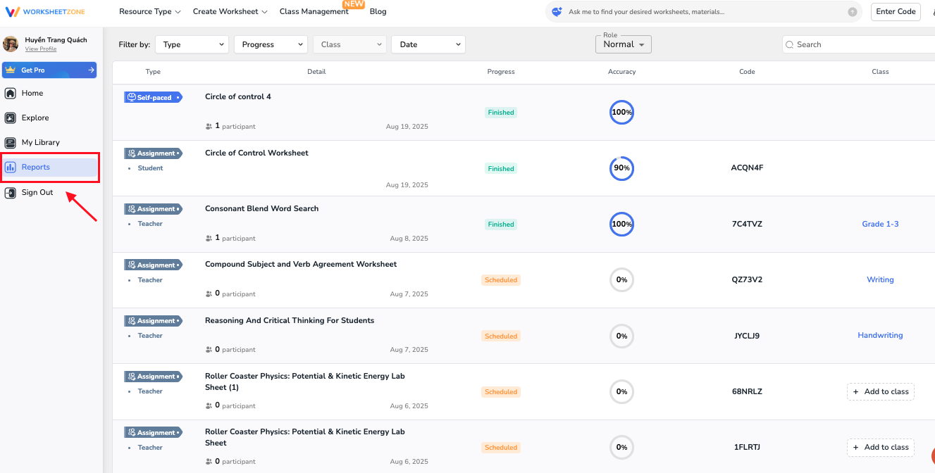 Open your submitted assignment