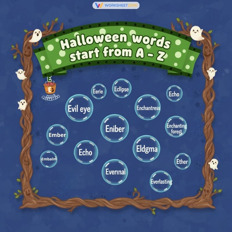 Halloween words that start with E