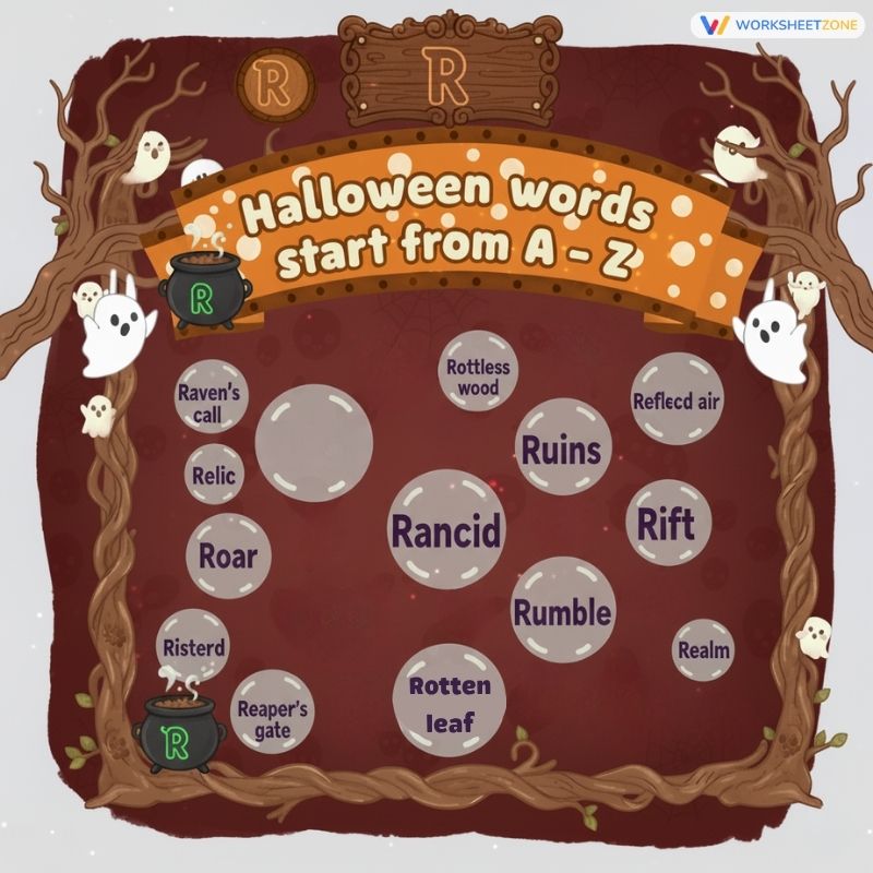Halloween words that start with R