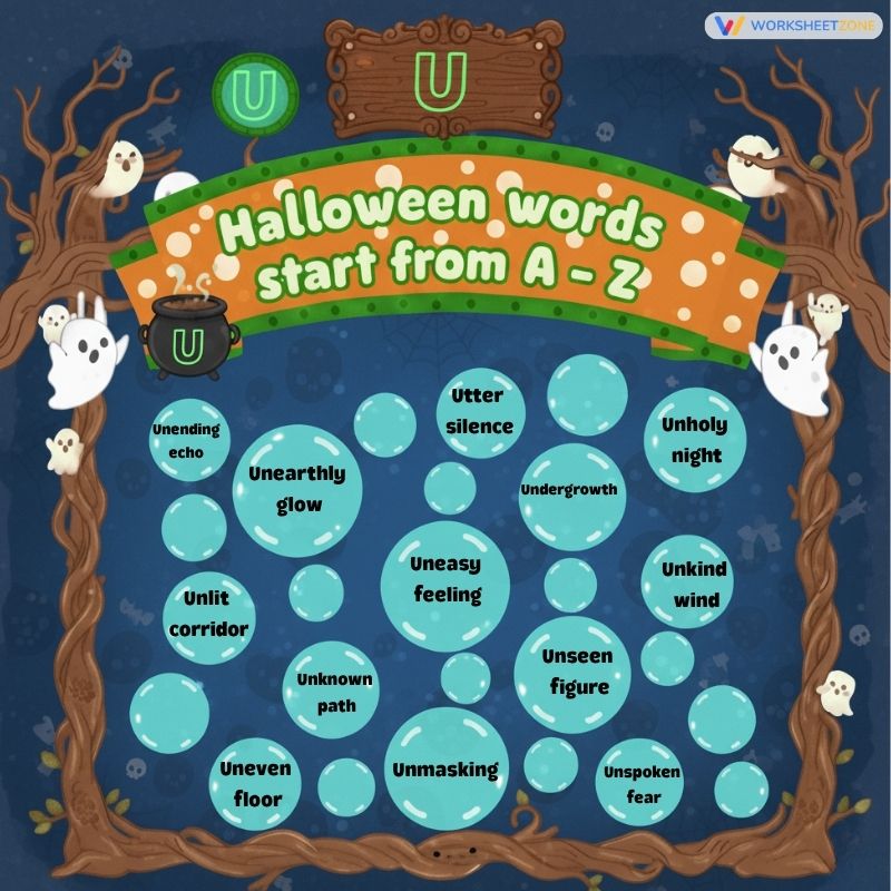 Halloween words that start with U