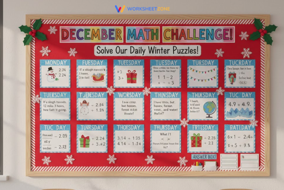 December math challenge board