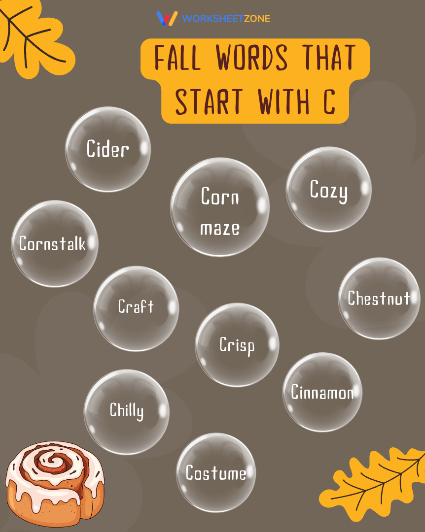 Fall words that start with C