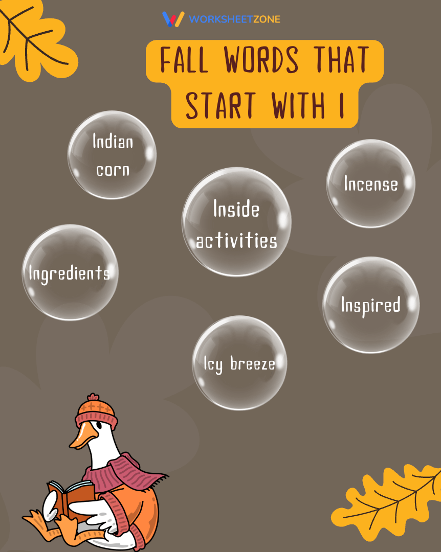 Fall words that start with I