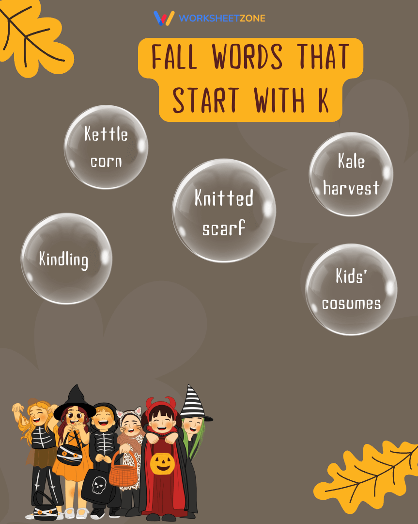 Fall words that start with K