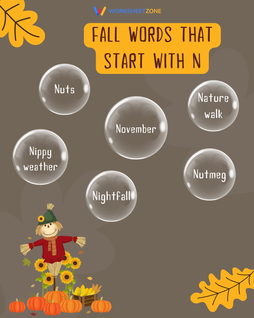 Fall words that start with N