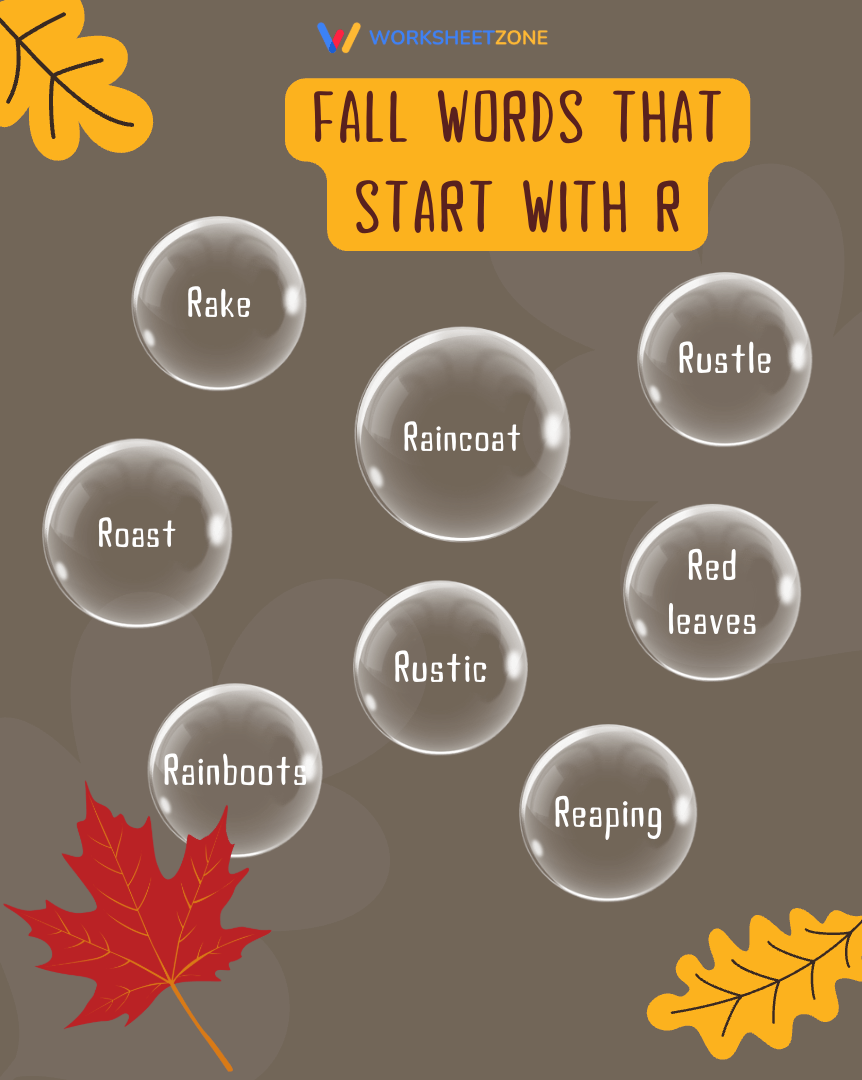 Fall words that start with R