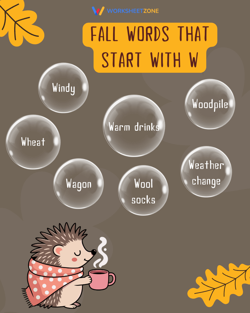 Fall words that start with W