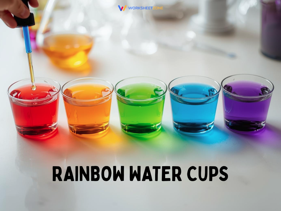 Rainbow water cups
