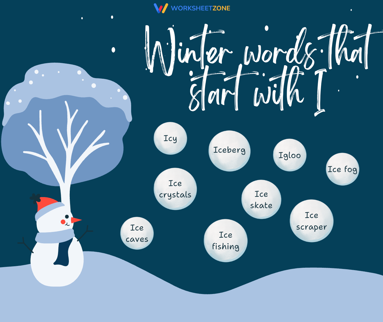 Winter words that start with I