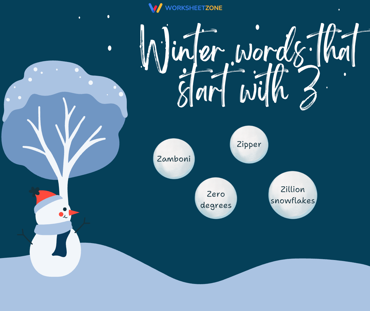 Winter words that start with Z