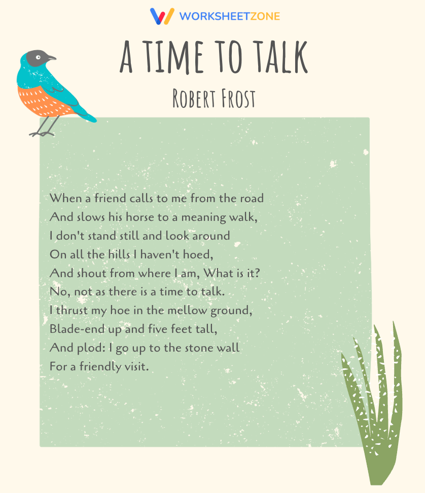 “A Time to Talk” by Robert Frost